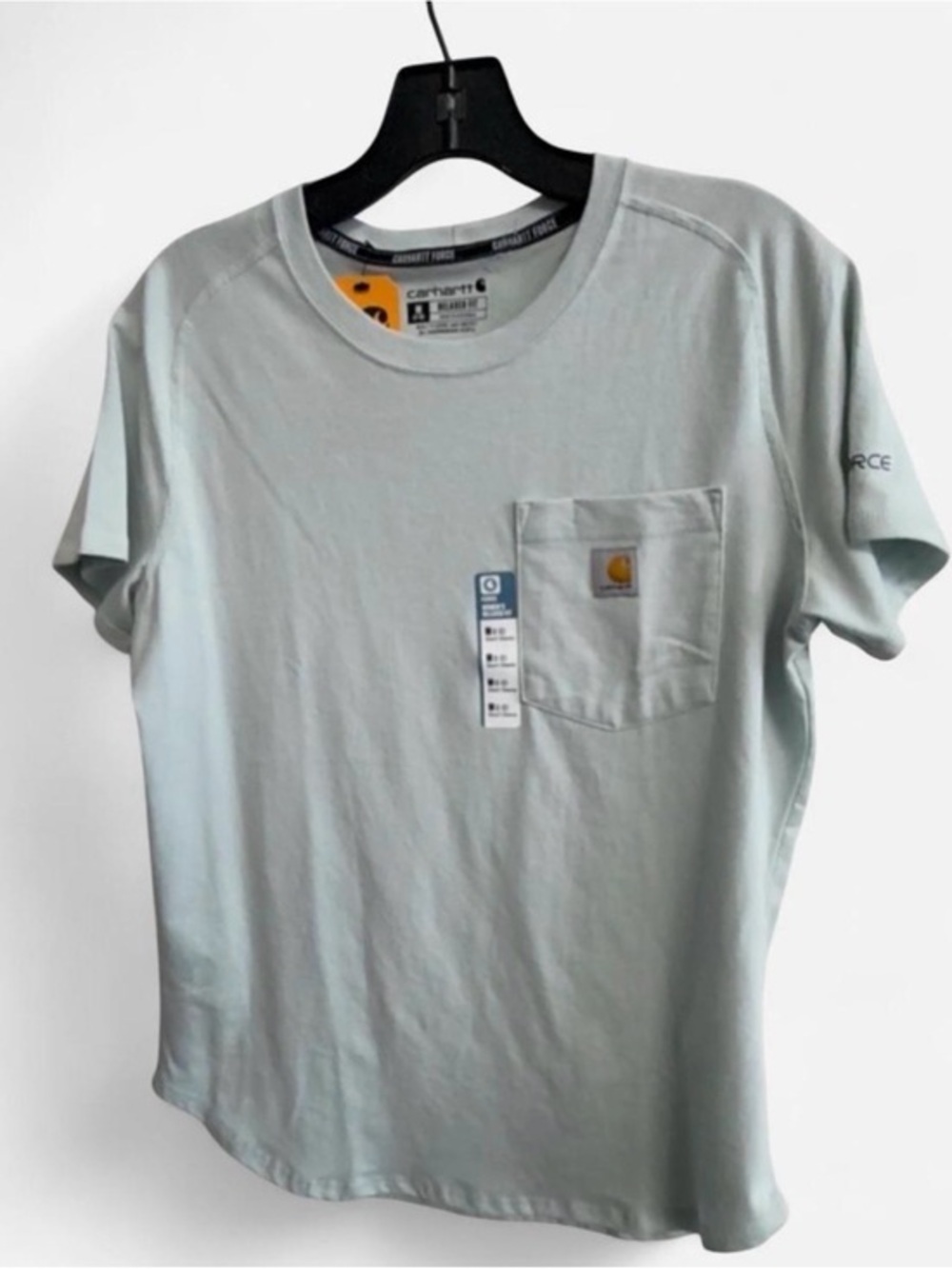 Carhartt Force Women’s Relaxed Fit Midweight Pocket T-Shirt Size M Mint Green